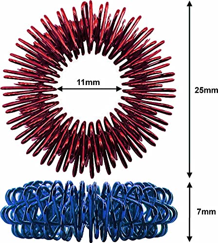 Sensory Rings (10 Piece) - Metal Spiky Fidget Band - for Anxiety, Stress Relief, Kids, Women, Men, Children - Silent Finger Massage Roller - for Acupressure, Home, School, Car and Travel - NewNest Australia