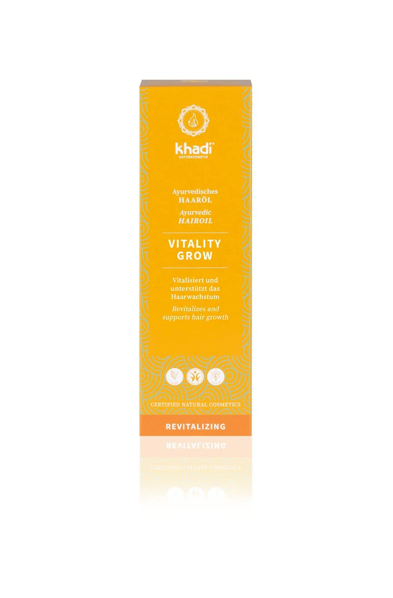 khadi Vitality Grow Hair Oil, 100% Natural, Vegetable & Vegan, Rosemary for More Volume & Hair Growth, Against Hair Loss, Silicone & Paraben-Free, Ayurvedic Hair Care Organic Natural Cosmetics 50 ml - NewNest Australia