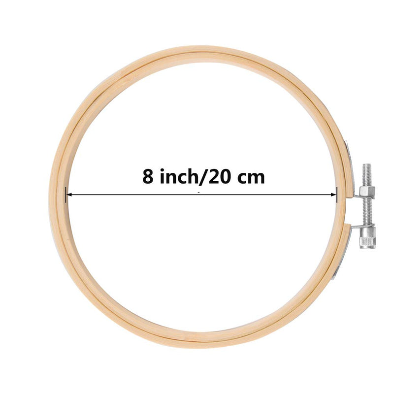 GIEMSON Embroidey Hoops Set 12 Pieces 8 Inch Round Embroidery Hoops Bamboo Circle Cross Stitch Hoop for Embroidery and Art Craft Sewing - NewNest Australia