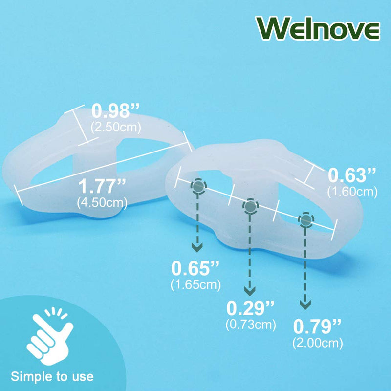 Welnove Pack of 12 Bunion Corrector, Toe Separators with 2 Loops, Big Toe Spacer Suitable for Bunion and Overlap Toe (White) - NewNest Australia
