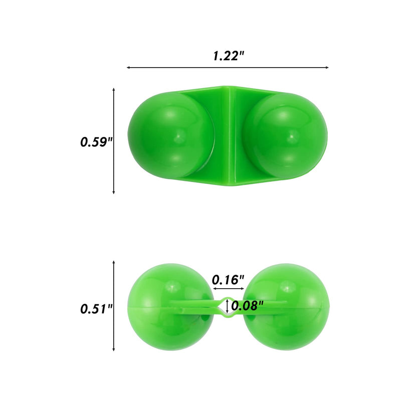 Alwonder 20 Pack Fishing Double Rattle Beads, Catfish Rig Fishing Attractants Portable Plastic Fishing Beads Fishing Bells Accessory for Catfish Striper Bass Pompano Green - NewNest Australia