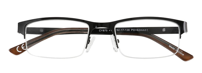 EYECEDAR 5 Pieces Reading Glasses Men Half Frame Rectangle Stainless Steel Material Metal Spring Hinges Included Sun Reading Glasses 1.50 +1.50 5 Colors Mixture - NewNest Australia