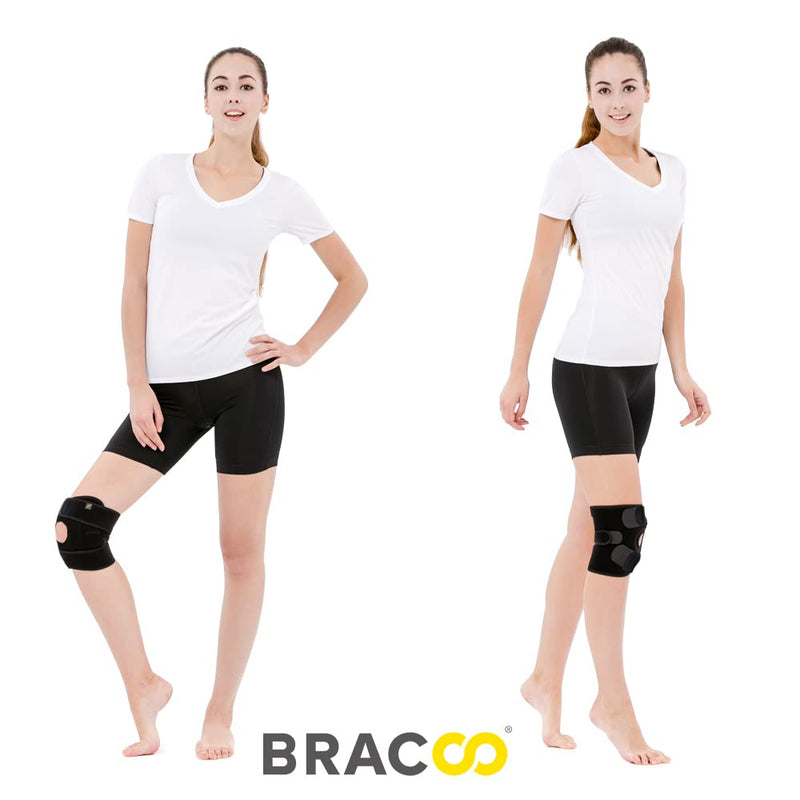 Bracoo Adjustable Compression Knee Patellar Tendon Support Brace for Men Women - Arthritis Pain, Injury Recovery, Running, Workout, KS10 (Black) Black - NewNest Australia