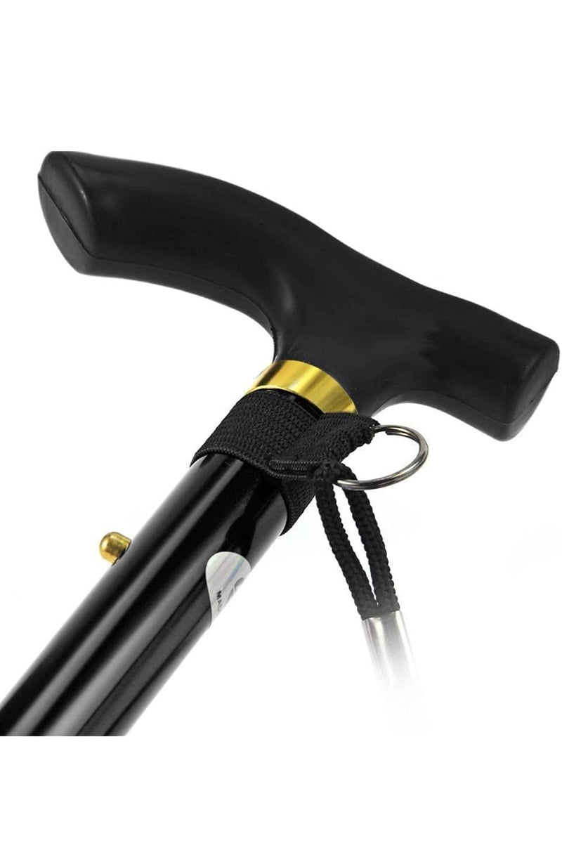 BBL Walking Stick, Easy Adjustable Height Folding Extendable Walking Stick, Lightweight Flexible and Durable with Smooth and Ergonomic Handle and Anti-Slip Rubber Tip, Black - NewNest Australia