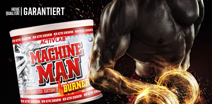 Activlab Machine Man Burner 120 Caps, Fat Burner, No Yo-Yo Effect, B Vitamins, Caffeine, Muscle Protection, Fat Reduction, Fos, Highly Thermogenic, Anti-Catabolic, Metabolism, Reduces Appetite, L-Carnitine - NewNest Australia