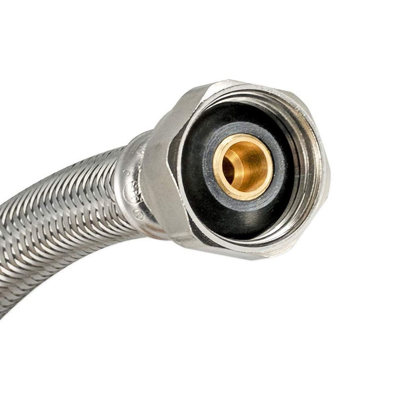 Eastman 48084 Flexible Toilet Connector, Stainless Steel Braided Hose with Ballcock nuts, 7/8-inch B/C x 1/2-inch FIP Inlet, 12-Inch Length 12" Length - NewNest Australia
