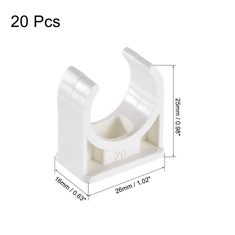 uxcell PVC Pipe Clamps Clips 20mm, Fit for 20mm/0.79" OD TV Trays Tubing Hose Hanger Support Pex Tubing, W Mounting Screws White 20Pcs 20 mm - NewNest Australia