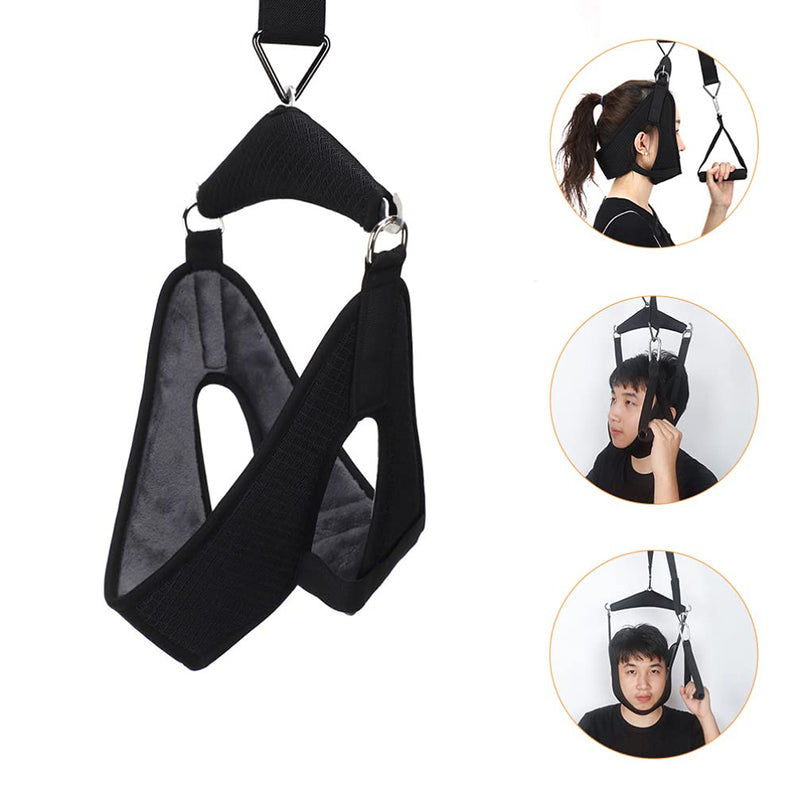 iplusmile Neck Back Traction Hammock Cervical Neck Traction Device Over Door Portable Neck Stretcher Hammock for Neck Pain Relief Physical Aids for Neck Spinal Decompression - NewNest Australia