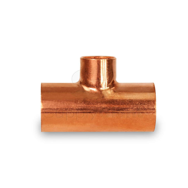 Supply Giant DDSU0344-5 Pack of 5 Reducing Tee Copper Fittings With Sweat Ends, 3/4 X 3/4 X 1/2 - NewNest Australia