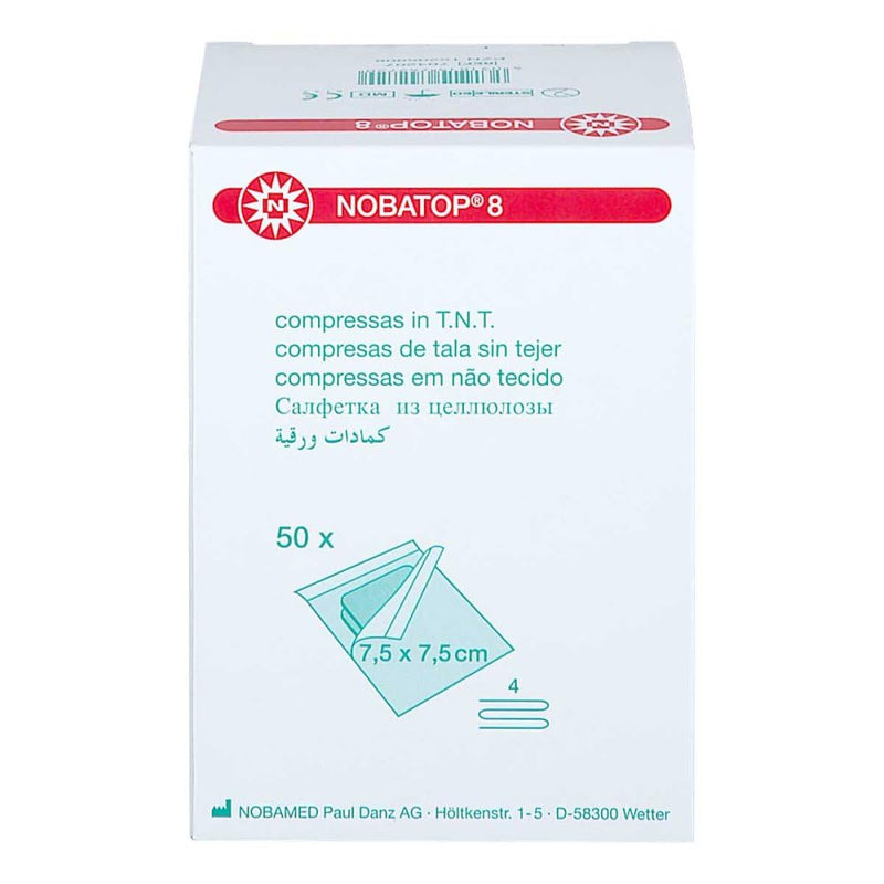 Nobatop 8 compresses 7.5x7.5 cm sterile 50X2 pcs - NewNest Australia