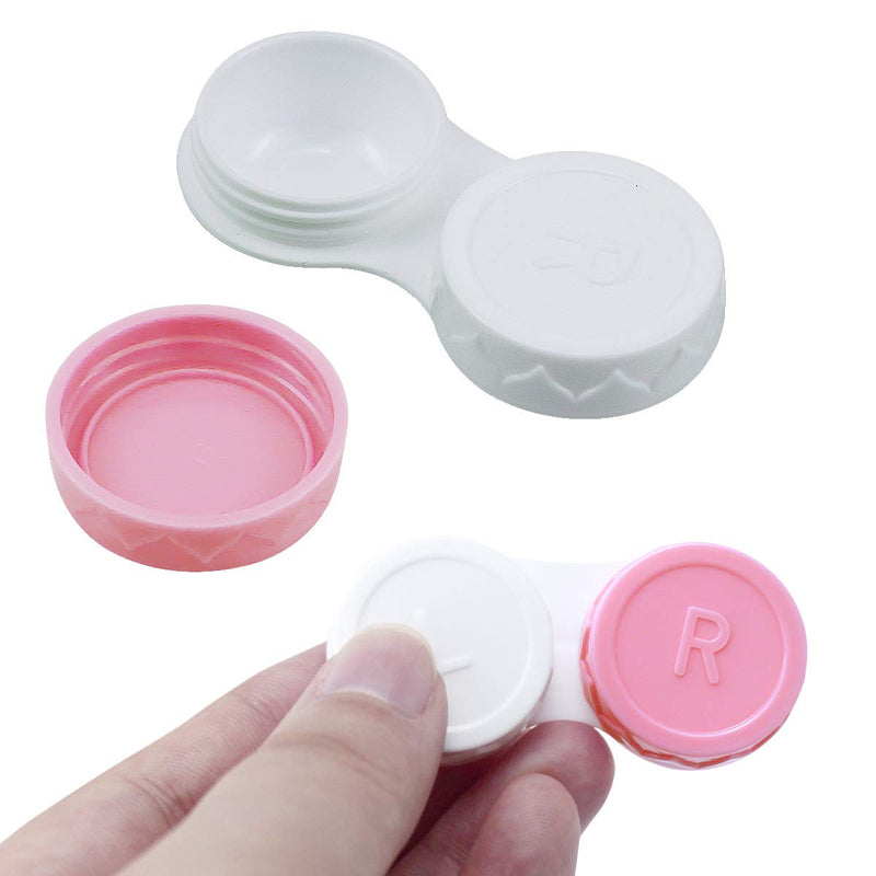 Jinlaili 20PCS Travel Contact Lens Cases, Portable Contact Lens Travel Kit Case, Mini Box Container Contact Lens Holder, Contact Lens Soaking Storage Case with L and R Caps - Green Blue Black Pink - NewNest Australia