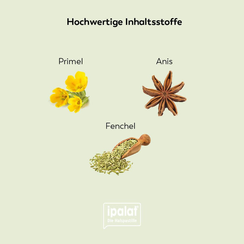 Ipalat Throat Pastilles Honey Mild: For Hoarseness & Cough Stimulation, Especially Mild Taste Without Menthol, With Primrose Root, Anise And Fennel, 40 Lozenges - NewNest Australia