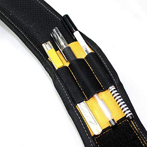MELOTOUGH Magnetic Suspenders Tool Belt Suspenders with Large Moveable Phone Holder, Pencil Holder, Adjustable Size Padded Suspenders (Yellow) Yellow - NewNest Australia