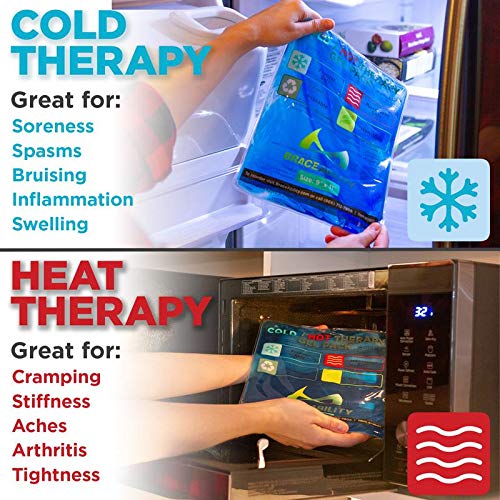 BraceAbility Reusable Heat/Ice Pack for Injuries | Kid Friendly, Flexible Hot and Cold Therapy Gel Compress, Large Microwavable Hip Wrap, Back or Knee Pain Aid, Medical Surgery Icing Bag (9" x 11") - NewNest Australia