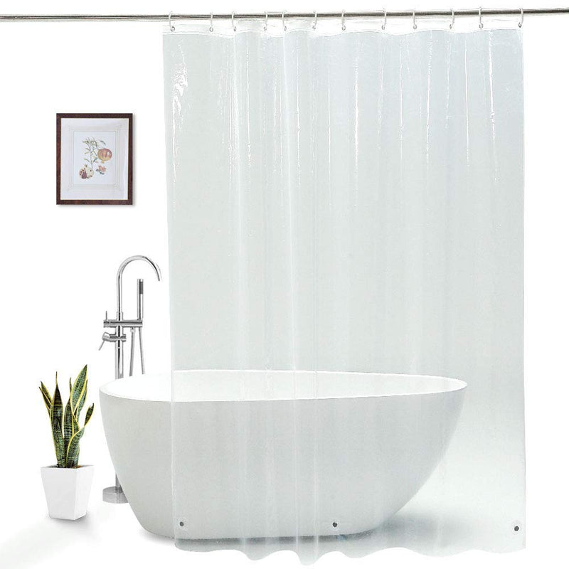 UFRIDAY Clear Shower Curtain Liner PEVA, Extra Long Bathroom Curtain Waterproof with 5 Magnets Bottom, for Home and Hotel, 72 x 78 inch 72Wx78L - NewNest Australia