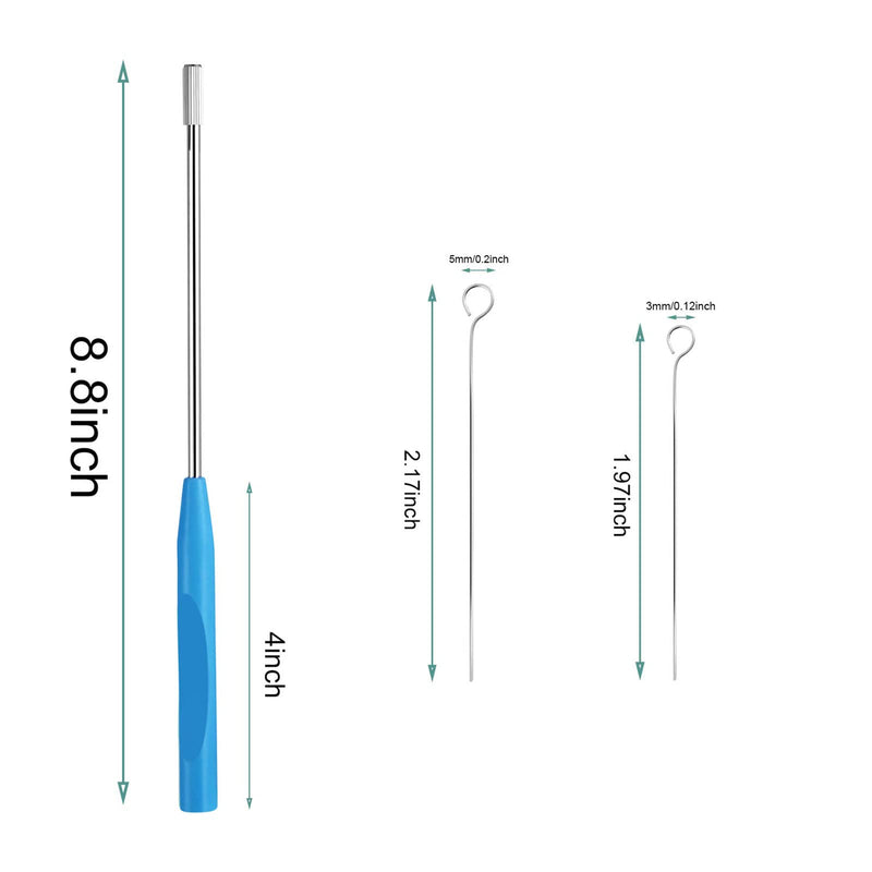2 Pieces Reusable Inoculating Loop with 90 Replaceable Nichrome Needle Tip Inoculation Rings Inoculation Rod for Lab - NewNest Australia