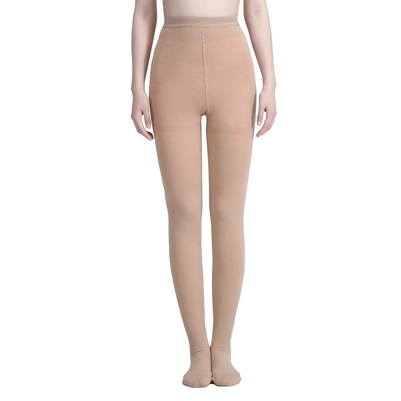 AMZAM® Compression Pantyhose for Women & Men, Closed Toe, Opaque, Firm Support 15-20mmHg Graduated Compression Stockings, Help Relieve Swelling Edema Varicose Veins, Nursing, Beige S Small 15-20mmhg Close Toe Beige - NewNest Australia