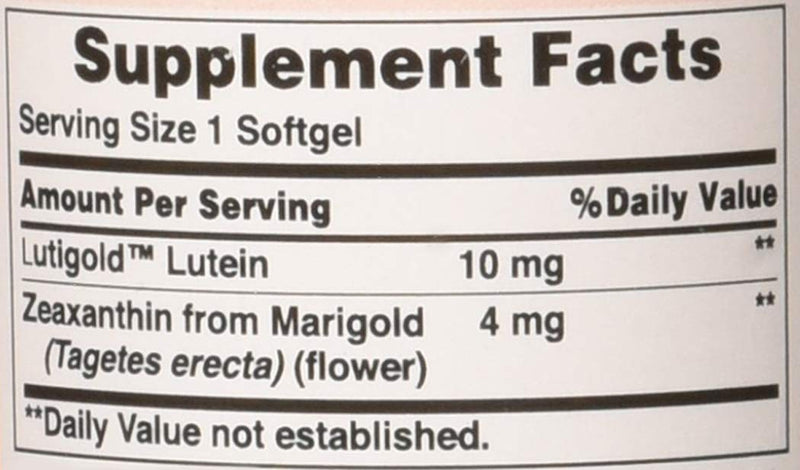 Zeaxanthin 4mg with Lutein 10mg, Supports Healthy Eyes and Vision*, 60 ct by Puritan's Pride - NewNest Australia