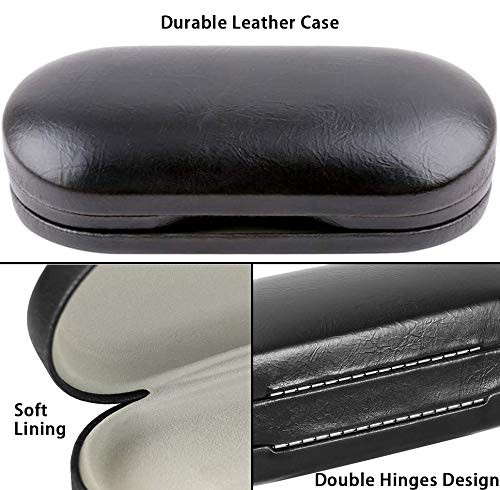Muf 2 in 1 Double Sided Portable Contact Lens Case and Glasses Case,Dual Use Design with Built-in Mirror, Tweezer and Contact Lens Solution Bottle Included for Travel Kit Black - NewNest Australia