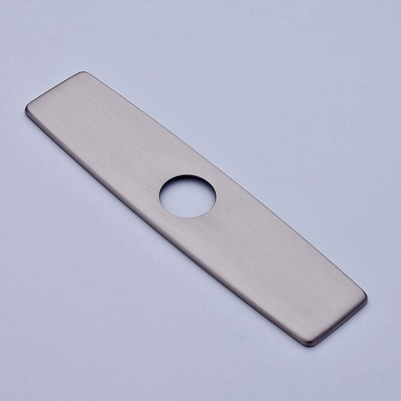 Wovier Brushed Nickel 3-to-1 Rectangle Shaped Polished,Suitable For 8 Inch Sink( total length 10.2 Inch ), Hole Cover Deck Faucet Plate Escutcheon - NewNest Australia