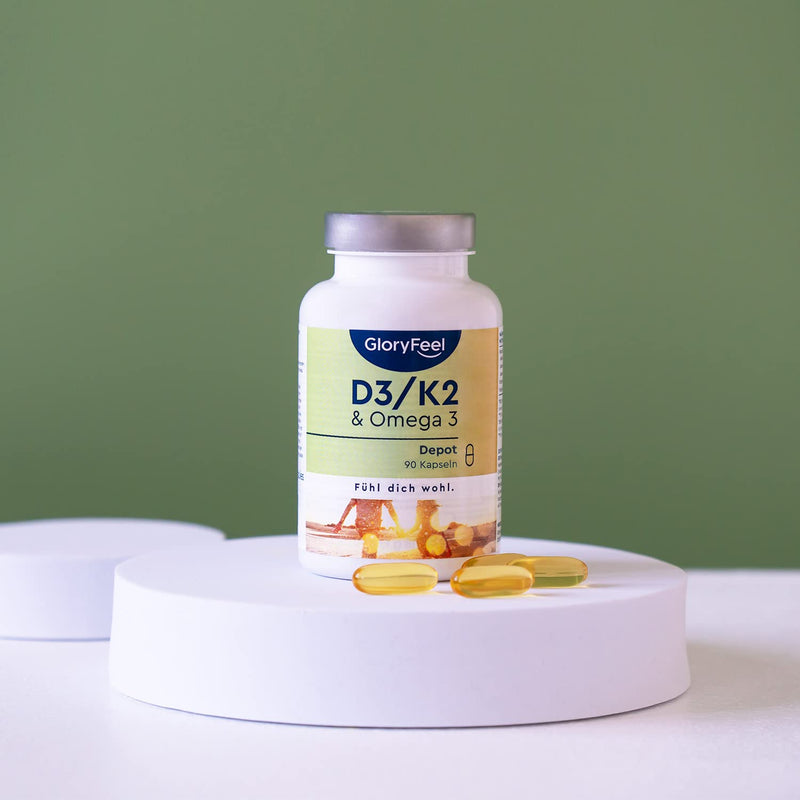 Vitamin D3 K2 & Omega 3 - Premium: K2VITAL® from Kappa - 99.7+% All-Trans Vitamin K2 - Omega 3 fish oil (triglyceride form) and vitamin D3 5,000 IU highly bioavailable - laboratory tested without additives - NewNest Australia