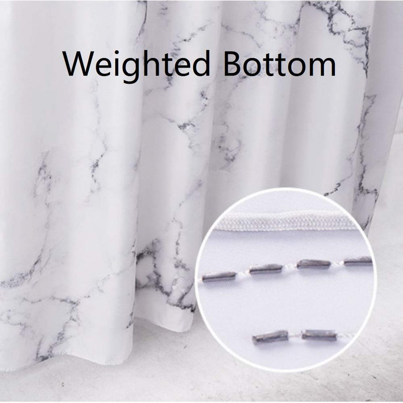 YOSTEV Marble Bathroom Shower Curtain,Grey and White Fabric Shower Curtain with Hooks,Unique 3D Printing,Decorative Bathroom Accessories,Water Proof,Reinforced Metal Grommets,Standard 72x72 Inches Standard(72x72") Grey Marble - NewNest Australia