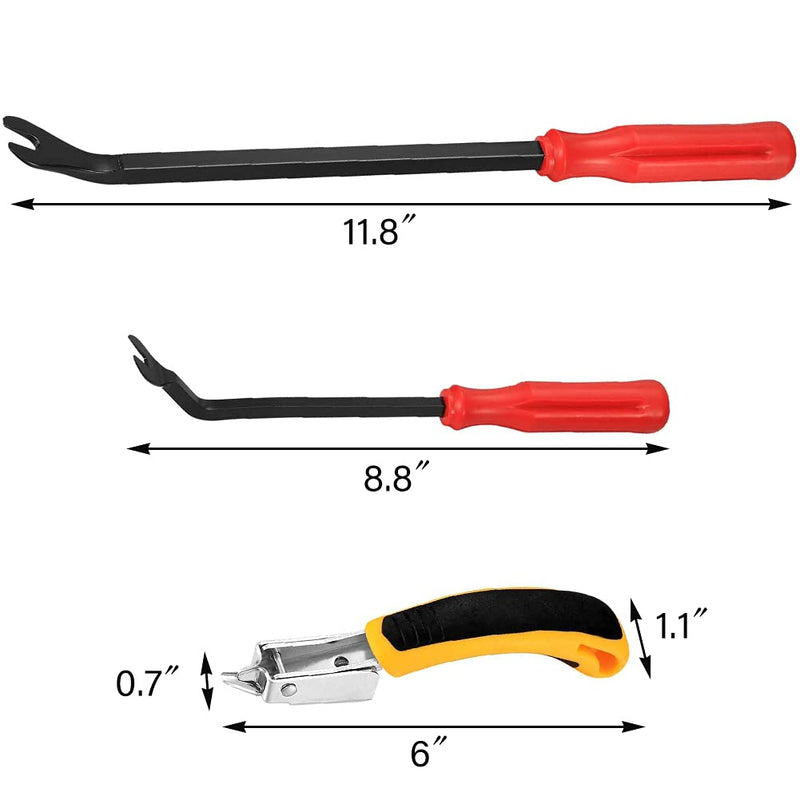 3PCS Staple Remover and Tack Lifter Tool Set, Heavy Duty Tools for Upholstery Vehicle, Nail Pullers Automotive Clips, Furniture, Tyre, Floor, Wooden Case, Carton, Frame, (US-D24998) - NewNest Australia