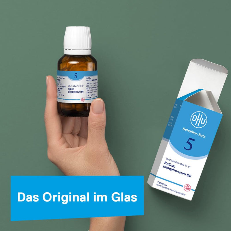 DHU Schüßler Salt No. 5 Kalium phosphoricum D6 - The mineral salt for the nerves and psyche - the original - environmentally friendly in a medicine jar, 420 tablets - NewNest Australia