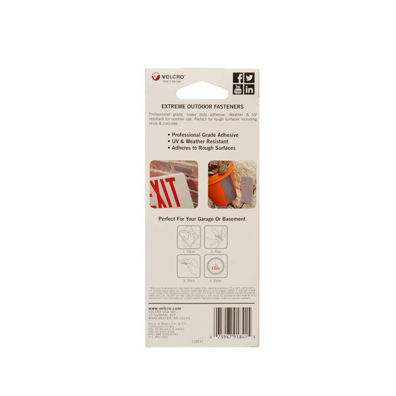 VELCRO Brand Outdoor Heavy Duty Strips | 4 x 1 Inch Pk of 10 | Holds 15 lbs | Black Extreme Hook and Loop Tape Industrial Strength Adhesive | Weather Resistance for Rough Surfaces (91841) 4in x 1in (10Pk) - NewNest Australia