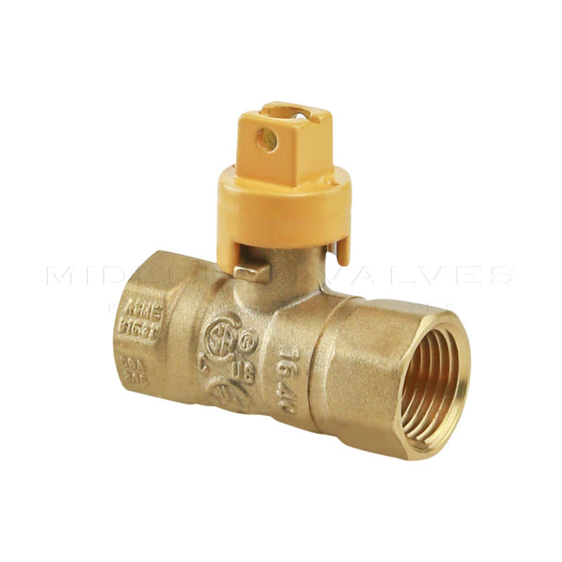 Midline Valve GAS1SCRW Brass Premium Gas Ball Valve with Screwdriver Slotted Handle, 1 in. FIP Connections, 1 1 in. Single Pack - NewNest Australia