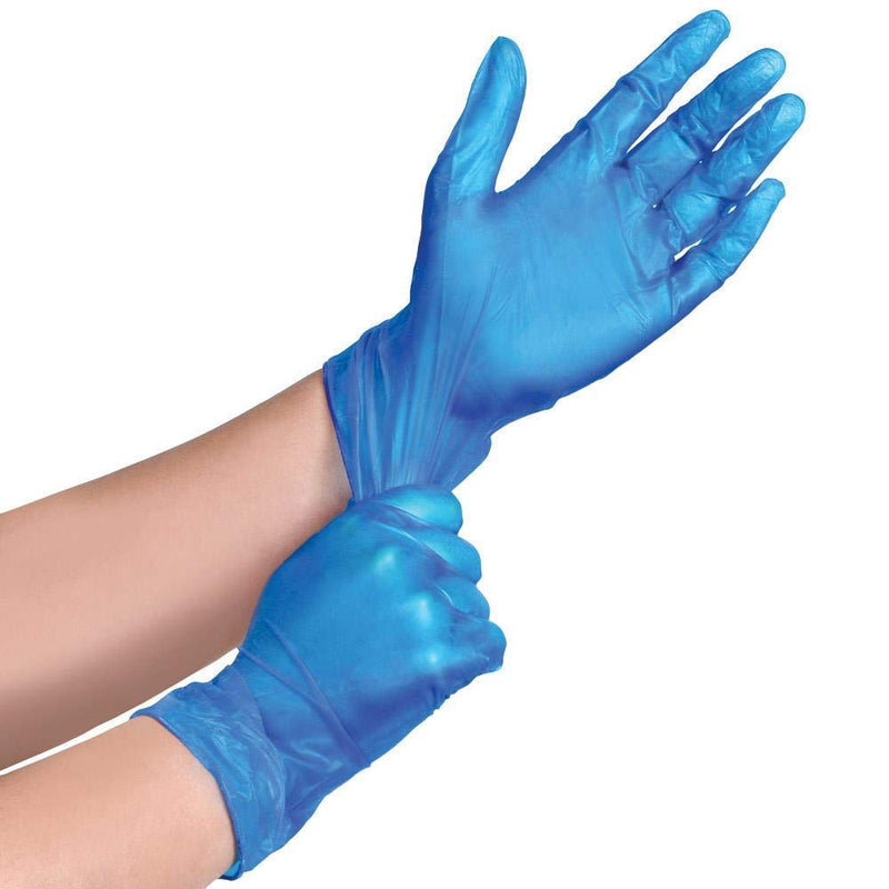 100 Pack Strong Quality EXTRA LARGE SIZE GLOVES BLUE Vinyl Powder Free Gloves | Latex Free Food Safe Medical Examination Gloves Ambidextrous | Perfect for Everyday Use - AQL 1.5 EN455 CLASS 1 - NewNest Australia