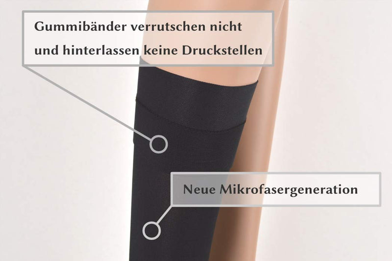 23-32 mmHg ASSISTICA® Medical Compression Stockings with Lace, Class 2 Knee Stockings for Men and Women, Support Stockings with Toe, AD Replacement Stockings (158-170 cm/Small, Beige) 158-170 cm/Small - NewNest Australia
