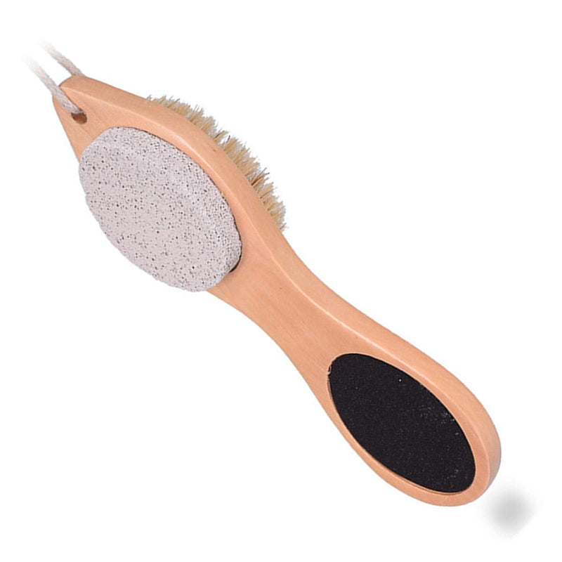 4-in-1 Pumice Stone Wooden Foot Scrub Brush Hard Skin Callus Remover for Feet and Hands Care - NewNest Australia