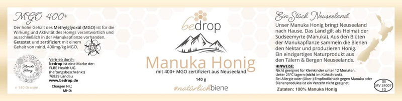 bedrop | The children's set - Manuka honey MGO 400+ & propolis tincture 10% (without alcohol/alcohol-free) - NewNest Australia