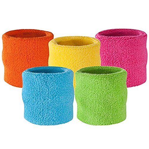 STONCEL 6/12/24Pairs Colorful Sports Wristbands Cotton Sweatband Wristbands Wrist Sweatbands Wrist Sweat Bands for Tennis,Sport, Basketball,Gymnastics,Golf,Running 12 - NewNest Australia