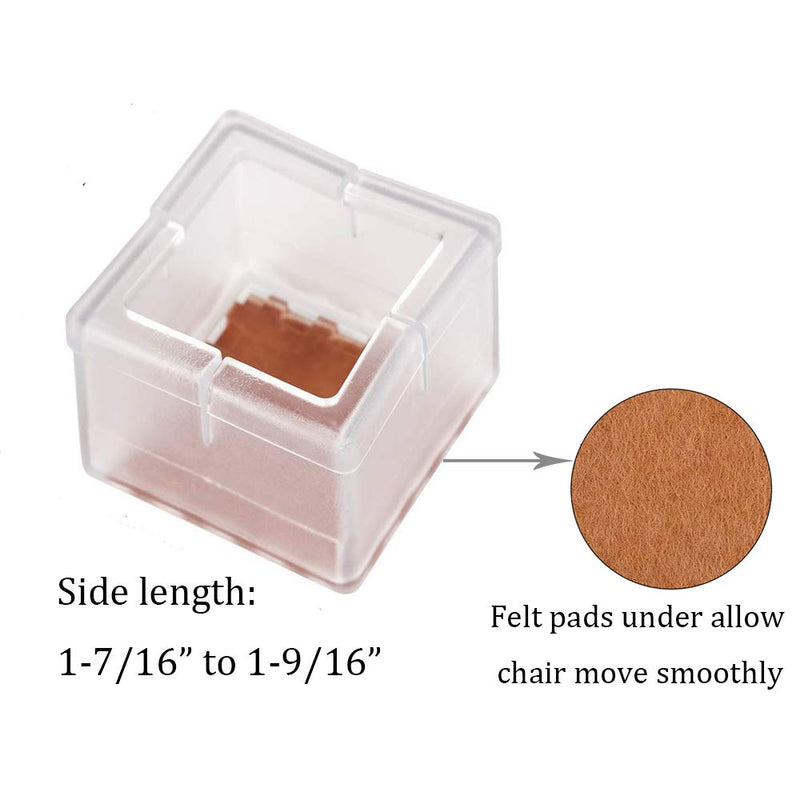 16 Pack Chair Leg Caps Silicone Floor Protector Furniture Table Feet Covers (Fit Square Diameter 1.25" to 1.45", Quantity-16pc) 1-1/2" to 1-5/8 - NewNest Australia