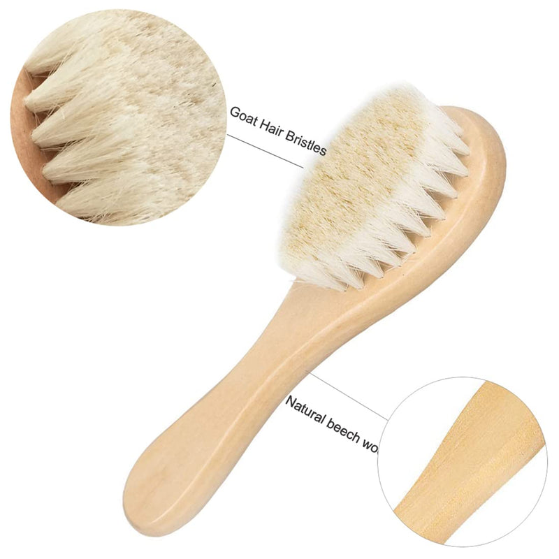 Molylove Baby Hair Brush with Wooden Handle and Super Soft Goat Bristles for Newborns & Toddlers - NewNest Australia
