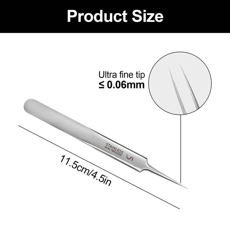 Rucudim Stainless Steel Tweezers Mile Knife, Blackhead Tweezers Precision, Fine Technical Tweezers, Splitter Tweezers For Extractor, Acne Pimples, Comedones Stains Or Removal - NewNest Australia