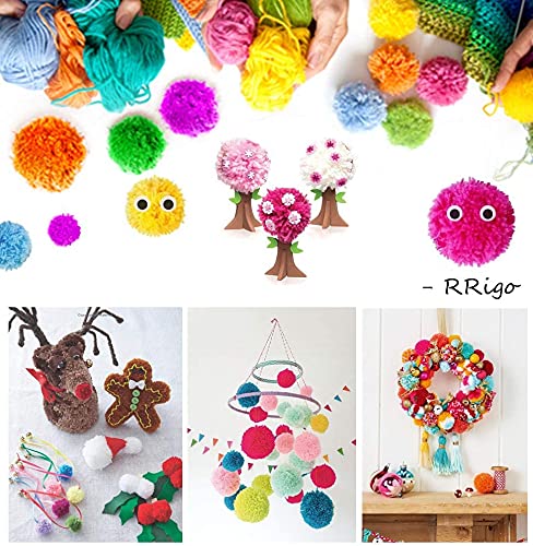 Pom Pom Maker, 7PCS Pompom Maker Tool Set for Fluff Ball Weave DIY Wool Yarn Knitting Craft Project for Kids and Adult 5 - NewNest Australia