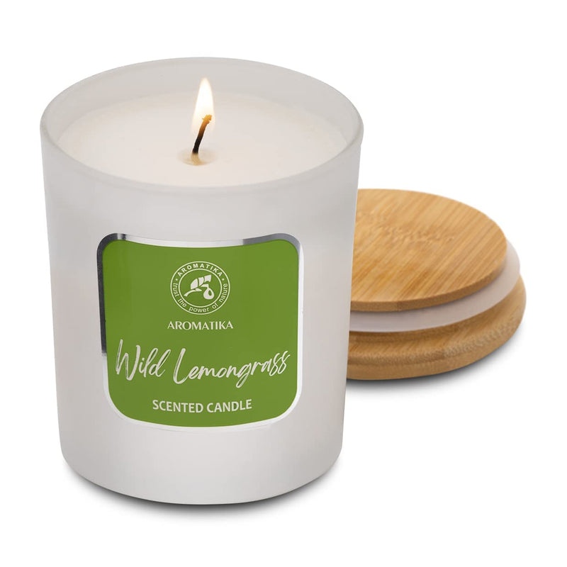 Aroma Candle Lemongrass - Aromatherapy Soy Wax Candles With Lemongrass Oil - Vegan Soy Wax With Essential Oils - Candle Gift - Scented Candle In Glass - Up To 45 Hours Burning Time - NewNest Australia