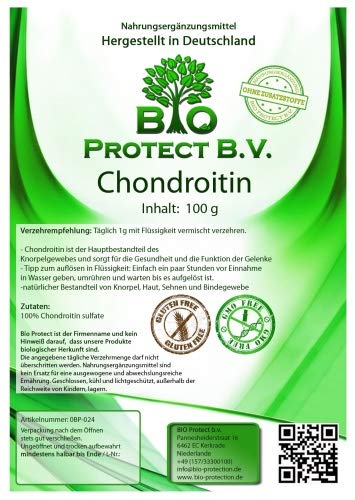 Chondroitin powder 100g in a bag - introductory price - 100% without fillers and additives - premium quality chondroitin sulfate from Bio Protect BV always without magnesium stearates - NewNest Australia