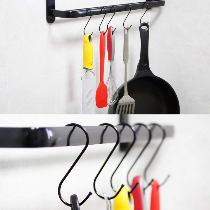 NewNest Australia - LOYMR 6 Pack 4.7 Inches Extra Large S Shape Hooks Heavy-Duty Metal Hanging Hooks Apply Kitchenware Bathroom Utensils Plants Towels Gardening Multiple uses Tools (Black) 6pcs(4.7inch) 