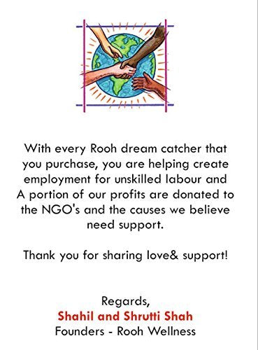 NewNest Australia - Rooh Dream Catcher~Healing Tree~Handmade Hangings for Positivity (Used as Home DÃcor Accents, Wall Hangings, Garden, Car, Outdoor, Bedroom, Key Chain, Meditation Room, Yoga Temple, Windchime) (Green) 