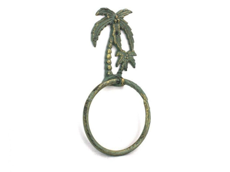 Hampton Nautical Bronze Antique Palm Tree Towel Holder 9" Bathroom Beach Decor-Cast Iron - NewNest Australia