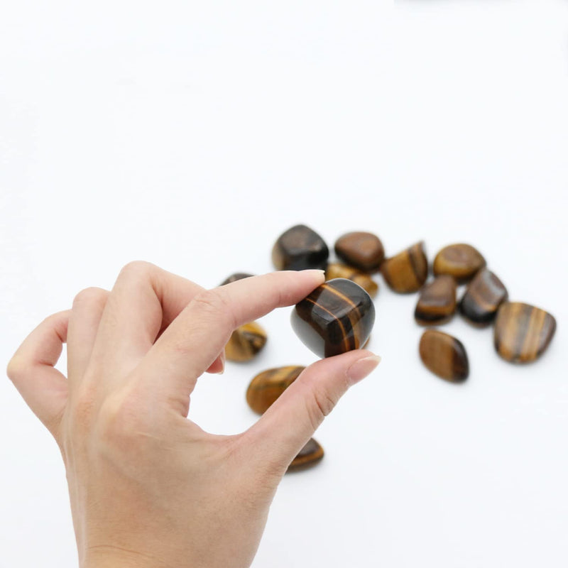 Nvzi 10 packs of tiger eye stone, hand flatterer stone, crystal healing stones, polished drum stones, chakra stones, drum stone mix, semi-precious stone mix, lucky stones for children - NewNest Australia