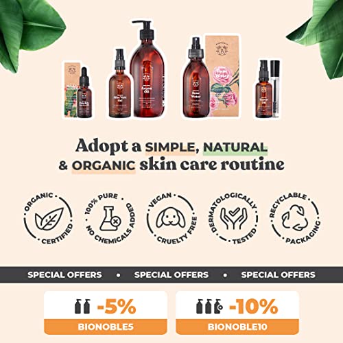 Bionoble Organic Argan Oil 50ml - 100% Pure, Natural and Cold Pressed - for Hair, Face, Body, Beard, Nails - Vegan and Cruelty Free - Glass Bottle + Pipette + Pump 50 ml (Pack of 1) - NewNest Australia