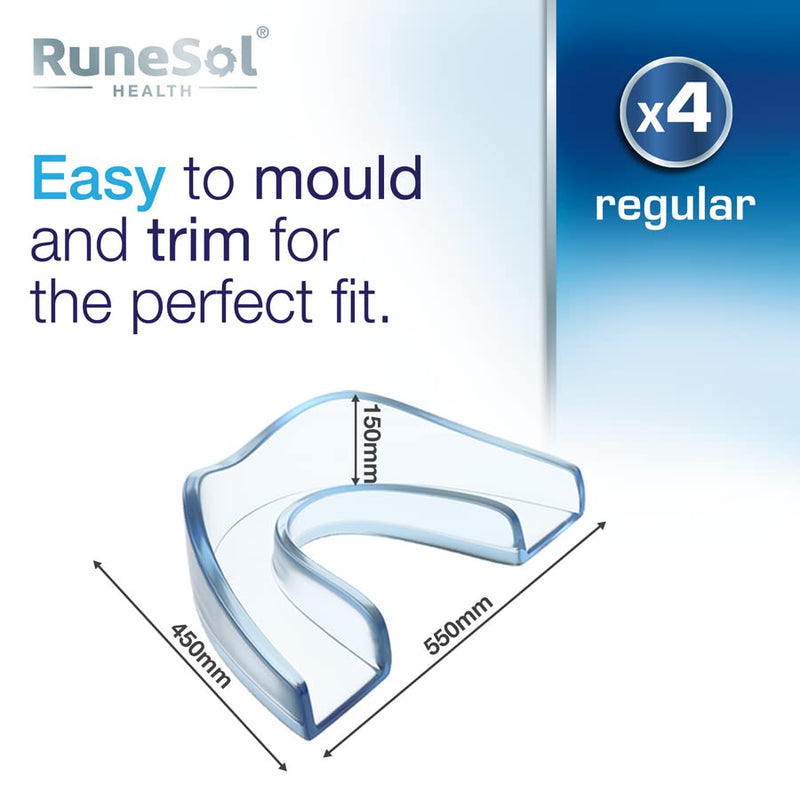 Mouthguard to Stop Grinding Teeth, x4 Regular UK Designed Teeth Sleeping Guards for Night Grinding, Class 1 Medical Device Accredited in UK (UKCA) and EU (CE), BPA Free Sleep Mouth Guards for Bruxism 4 X Regular - NewNest Australia