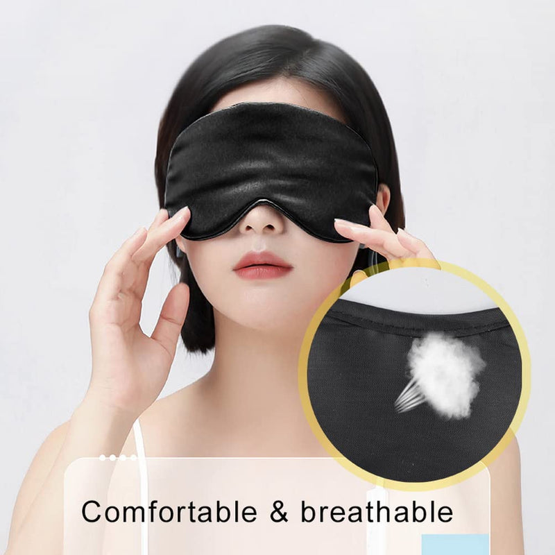 kuou 24 Pack Sleep Eye Mask Shade Cover, Soft Blindfold Travel Sleep Cover Comfortable Lightweight Eye Sleeping Mask for Travel, Sleeping, Lunch Break (Black) - NewNest Australia