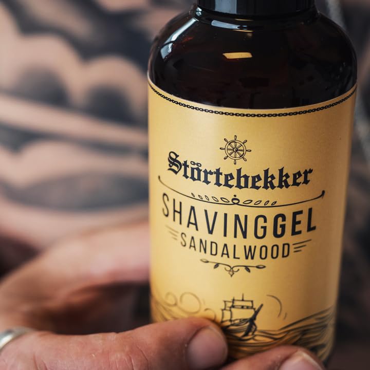 Störtebekker® Premium shaving gel for shaving preparation - classic shaving - 180ml shaving gel - transparent shaving gel for men with sandalwood scent - high-quality ingredients - made in Germany - NewNest Australia