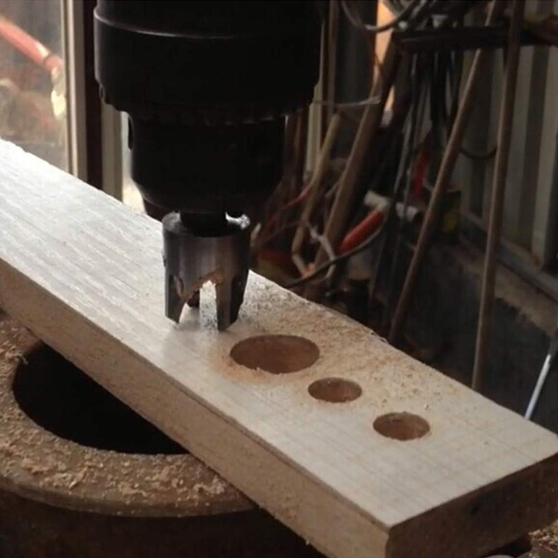 Rocaris 8pcs Wood Plug Cutter Drill Bit Set Straight and Tapered Taper 5/8" 1/2" 3/8" 1/4" Cutting Tool Cork Drill Bit Knife - NewNest Australia